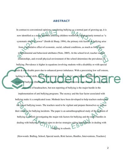 Bullying In the Schools And How to Support Headteachers to Take a Strong Stand Against Bullying