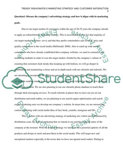 Trendy Fashionista Marketing Strategy and Customer Satisfaction