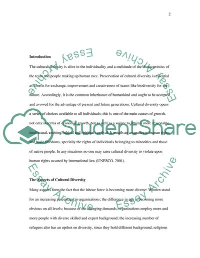 Essay about cultural diversity
