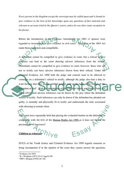 The Presumption of Innocence in English Law