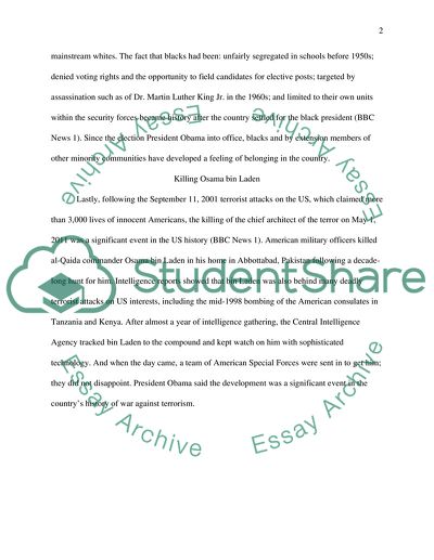 Important events in the US history