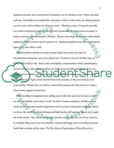 Mandated Staffing & Working Hours for RNs