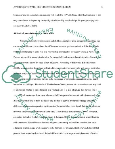Attitudes toward Sex Education on Children