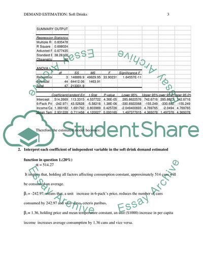 Demand Estimation - Soft Drinks