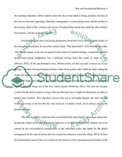 Is War an Inevitable Feature of International Relations