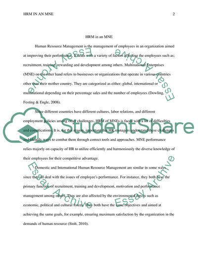 International and Domestic Human Resource Management- Differences and Similarities