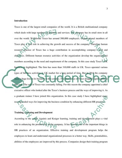 Human Resource Management of Tesco Company