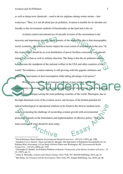 Aviations Affects/Contributions to Air Pollution