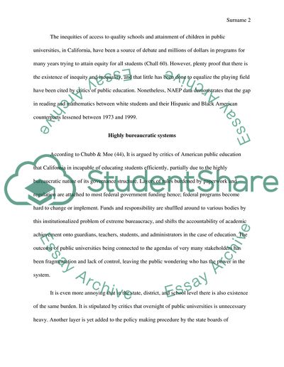 Equality of Access to California Public University Education