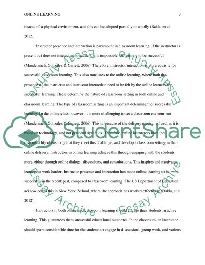 Major Factors of Online Learning