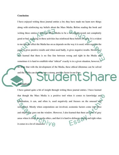 Intro and conclusion for TVR journal entries
