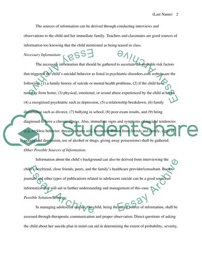 Managing Adolescent Suicidal Tendency