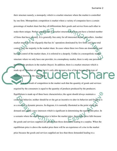 market demand and supply essay