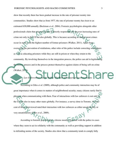 Forensic Psychologists and Macro Communities