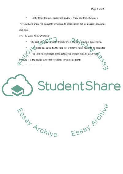 Womens Rights in the USA Versus South Africa