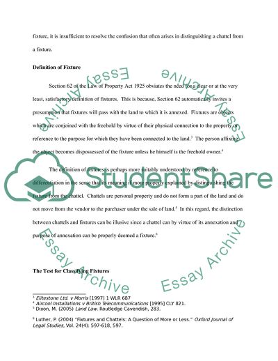 The Law Relating to Fixtures According to the Ruling in Botham