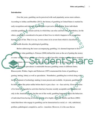 Ethical Problems of Gambling