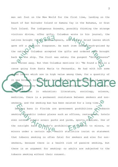 The Problem and History of Tobacco Smoking in Florida