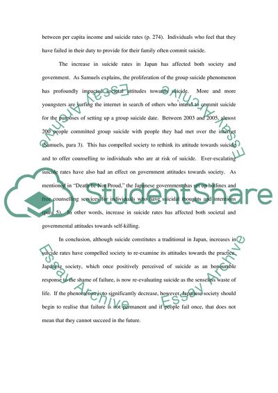 High Suicide Rate in Japan