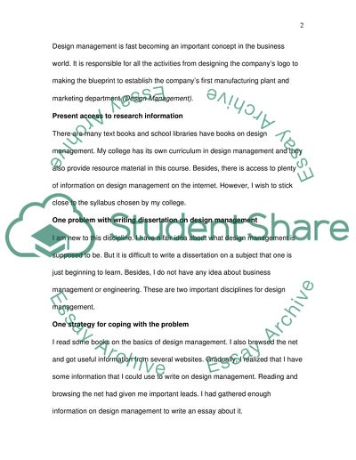 Dissertation topic for global business and design management