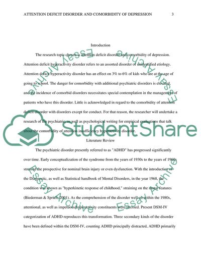 Deficit Disorder and Comorbidity of Depression