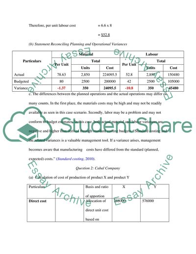 Management Accounting: Costing and Budgeting