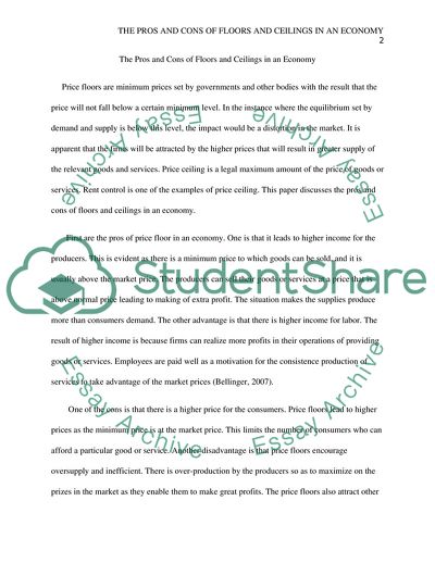 Price Floors and Ceilings in an Economy