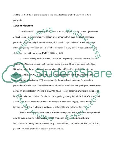 Nursing Roles in Health Promotion