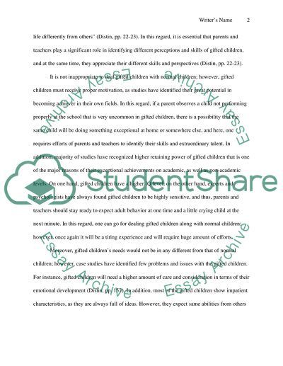 Identifying Characteristics of Gifted Children