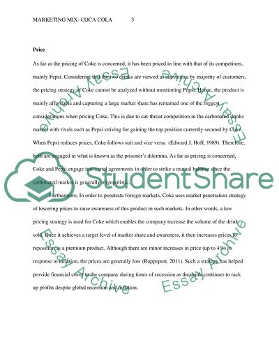 Marketing Mix: Coca Cola