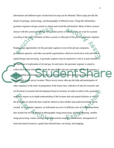 What does a geomatic engineer do in his career and what are the future prospectus of this career