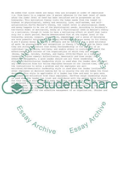 HND Organisation Behaviour