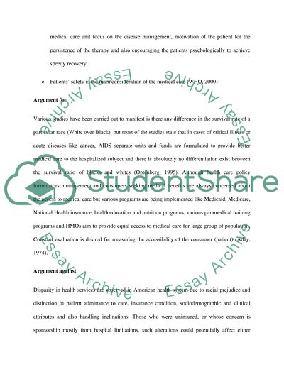 Equal Treatment in Medical Care