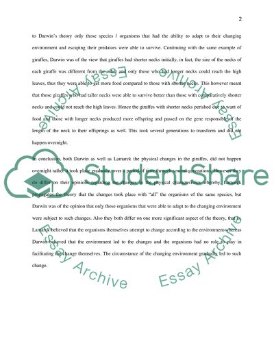 Theory of evolution essay