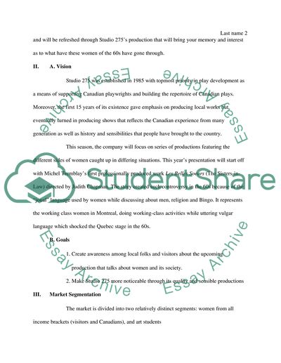 Marketing Plan for Les Belles Soeurs