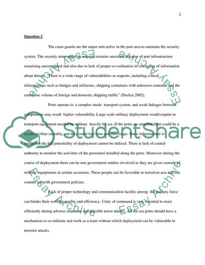 Sea Ports and Port Security Management