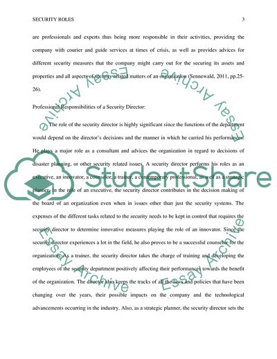 Role of Security in the Protection of an Organizations Assets