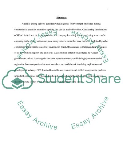 Financial Analysis of GFA Limited