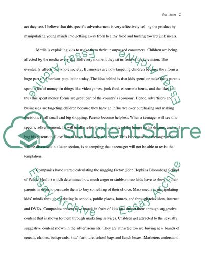 A Food Advertisement Analysis