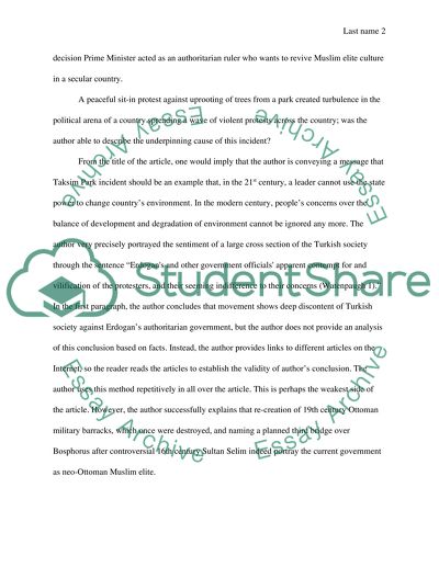 Article Critique: Learning from Taksim Square by Watenpaugh