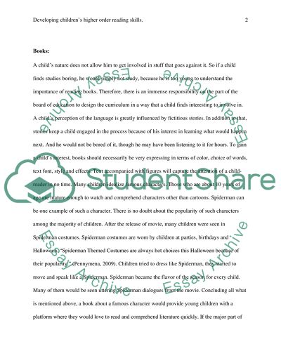 Development of childrens higher order reading skills