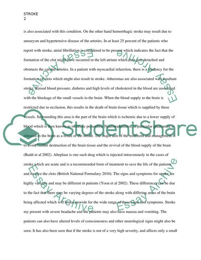 Disturbance in the Blood Flow to the Brain