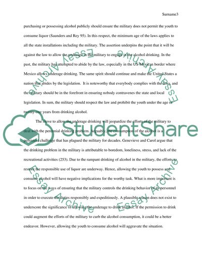 Underage Alcohol Drinking in Military