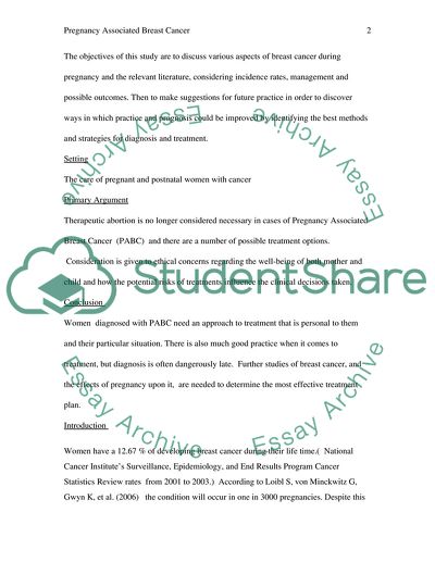 Breast Cancer Occurring during Pregnancy