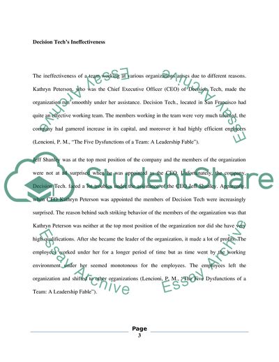 The Five Dysfunctions of a Team