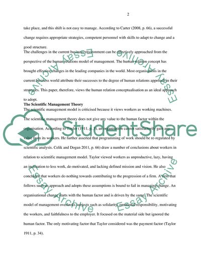 Human Relations Model: The Best Approach in Addressing Organisational Challenges