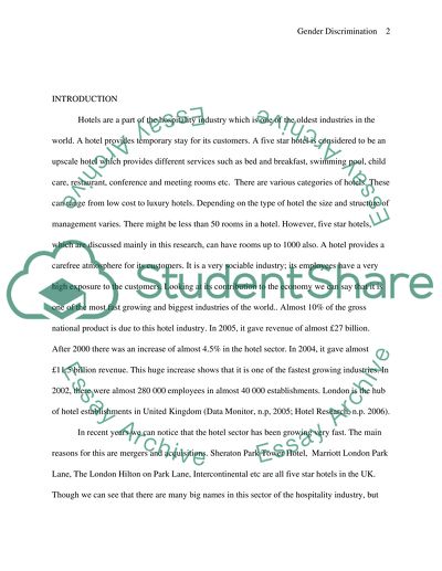 Gender Discrimination in Hotel Industry