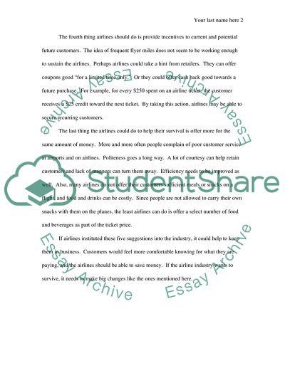 Suggestions for Airlines