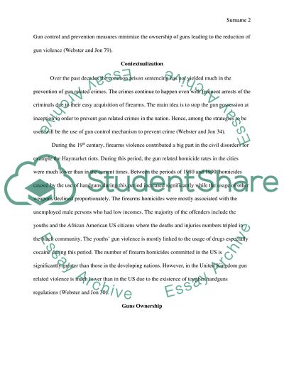 How Should the Government Employ the Usage of the Non-Forceful Methods in Fighting Gun-Related Crimes