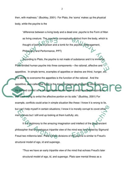 Platos Theory of the Psyche and Relate It with Managing Today